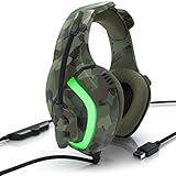 CSL - kabelgebundenes USB Gaming-Headset, Over-Ear Kopfhörer mit Mikrofon,...