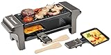 Bestron Raclette für 1 bis 2 Personen, Mini Tischgrill mit zwei...