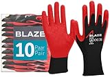 ACE Blaze Arbeits-Handschuh - 10 Paar bequeme, robuste...