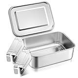 Joyfair Brotdose mit Fächern, 850ml Edelstahl Bento Box mit 2 Abnehmbar...