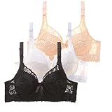 Pamqsen 3 Pack BH Damen Ohne Bügel Große Brüste Starker Halt Damen-BHS...