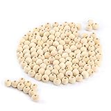 packra 300 Stück, 8mm Holzperlen Natur für Makramee, Holzkugeln mit loch,...