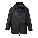 Portwest S440 Herren Leichte Wasserdichte Klassische Regenjacke Schwarz, XL