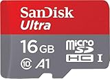 SanDisk Ultra 16 GB microSDHC Memory Card + SD Adapter with A1 App...