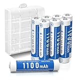 AAA Akku 1100mAh 8 Stück - wiederaufladbare Batterien AAA, Typ NI-MH...