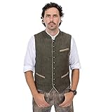 Herren Trachtenweste Janker Lodenweste Vintage Olive/Grau | Trachten-Weste...