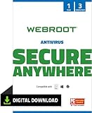 WEBROOT Antivirus Software 2024 | 3 Geräte | 1 Jahr | Mac/Windows/Chrome |...