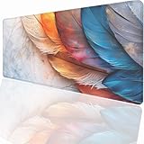 Abstrakt Feder Mauspad XXL 600 x 300 mm, Groß Gaming Mauspad Design...