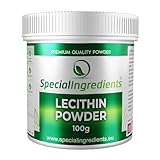 LECITHIN-PULVER 100g HÖCHSTER QUALITÄT GVO-FREI (DEUTSCHE ETIKETTEN UND...