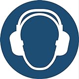 Aufkleber Gebotszeichen Gehörschutz Sicherheitsschild ISO 7010 ASR blau...