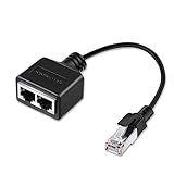 JeoPoom RJ45 Splitter Adapter, LAN Ethernet Netzwerk 1 Auf 2 Cable , Female...