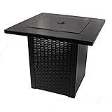 ACTIVA Feuertisch Granada I Elegante Gas Feuerstelle in Rattanoptik inkl. 3...