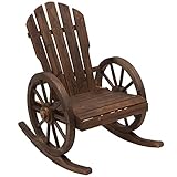 Outsunny Schaukelstuhl, Rustikaler Relaxstuhl, Gartenstuhl mit...