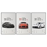 VejiA Auto-Poster, Leinwand, Wandkunst 911 GT Turbo-Poster für Herren,...