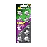 GP Extra Lithium Knopfzellen CR2025 3V | 10 Stück 2025 Knopfzelle (DL2025,...