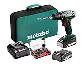 Metabo Akku-Bohrschrauber BS 18 – 602207930 – 18 V – Mit 32-teiliger...