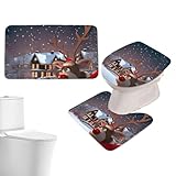 Urlaubs-WC-Sitz-Set – Weihnachts-Cartoon-Bezug, rutschfest,...