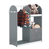 SoBuy KMB40-HG Kindergarderobe mit 3 Haken Kleiderschrank Kinder...