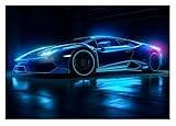 WallArena - Vlies Fototapete Kinderzimmer 312x219 cm Auto Sportwagen Gaming...