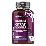 Kalium Tabletten - 1460mg je Tagesdosis (80mg Vit C & 1380mg Kaliumcitrat)...