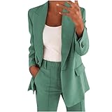 2024 Hosenanzüge für Damen Elegant Blazer Anzug Set Einfarbig Streetwear...