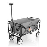 BigDean kompakter Bollerwagen faltbar grau bis 80kg belastbar –...