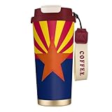 EdWal Isolierter Kaffeebecher aus Edelstahl, Motiv: Arizona, Staatsflagge,...