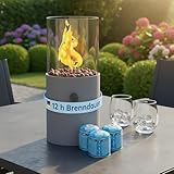 TOM Innovation XXL Gas Tischkamin - 12h Brenndauer für Indoor & Outdoor...