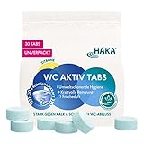 HAKA WC Aktiv Tabs, extra starker Toilettenreiniger gegen Kalkablagerung...