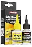 Klebenaht aus der Flasche - 2K Sekundenkleber extra stark mit Filler (XXL...