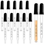 JJUNW 10 Stück Glaspipette, 1ml Glastropfer mit Messungen, Pipettentropfer...