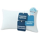 hERZtal Ice Kissen, 40x80 cm, Memory-Foam, Höhenverstellbar, Kühlende...