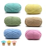 Häkelgarn, 6 x 50 g Handstrickgarn Baumwollgarn, Handstrickgarn Set,...