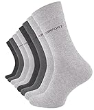 VCA 8 Paar Herren COMFORT Socken in Grau, Ohne Gummibund, Baumwolle mit...