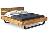 moebel-eins CURBY Balkenbett mit Holz-Kopfteil, Kufenfuß, Material...