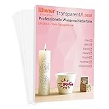 WinnerTransfer A4X10, Laser Wasserschiebefolie(TRANSPARENT),Kerzentattoos,...