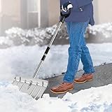 Große Schneeschaufel Aluminium 42 * 32cm, Schiebekante mit Rostfreier...