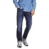 JACK & JONES Jeans Regular Fit Denim Stone Washed Mid Waist mit Heller Naht...