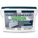 derendo Feuchtraumfarbe für Bad, Küche & Wohnräume, Wandfarbe weiß mit...