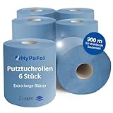 Hypafol Handtuchrollen MIDI 36x19,6 cm | Recycling Blau | 2-lagig, 150 m...