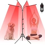 EONDEVO Rotlichtlampe mit Ständer, 4 Köpfe 660nm & 850nm Infrarotlampe...