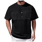 Herren T Shirt Sommer Einfarbig Sommershirt Kurzarm T-Shirt Oberteil Baggy...