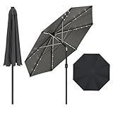 Kidsgigglz Sonnenschirm 300cm mit Kurbel, UV Schutz 50+, Neigbar, Aluminium...