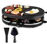 Raclette Set für 8 Personen mit Pfännchen & Schaber - Rostfrei &...