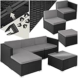 tectake® Poly Rattan Lounge, Outdoor Sitzgruppe, Set mit Sofa Sessel,...