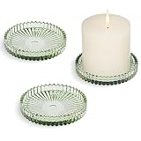 HofferRuffer Kerzenteller Kerzenständer Glas 3er Set,10cm rund...