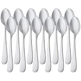 Amazon Basics Kaffeelöffel aus Edelstahl mit rundem Rand, 13,3 cm,...