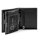 Fa.Volmer ® Schwarze Geldbörse aus echtem Leder für Herren und Damen im...