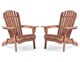 SoliWood Adirondack Stuhl 2er-Set, Gartenstuhl Holz Klappbar & Gartensessel...