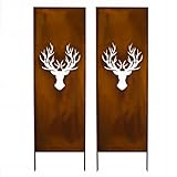 Kapaga - Sichtschutz Metall 2x - 160 cm x 50 cm - Edelrost - Rostoptik...